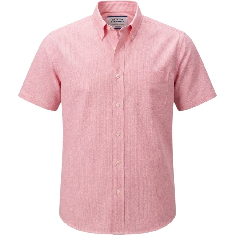 Charleston Threads Mens Seersucker Size Medium Pink Short-Sleeve Button-Up Shirt